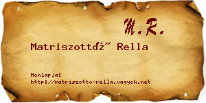 Matriszottó Rella névjegykártya